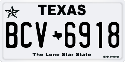 TX license plate BCV6918