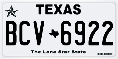 TX license plate BCV6922