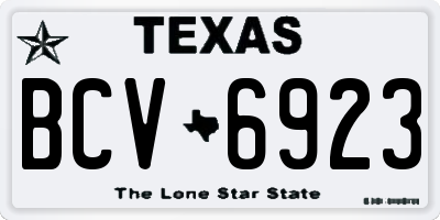TX license plate BCV6923