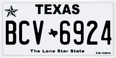 TX license plate BCV6924