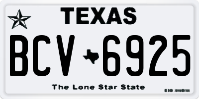 TX license plate BCV6925