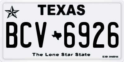 TX license plate BCV6926