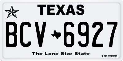 TX license plate BCV6927