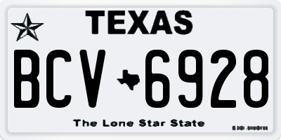 TX license plate BCV6928