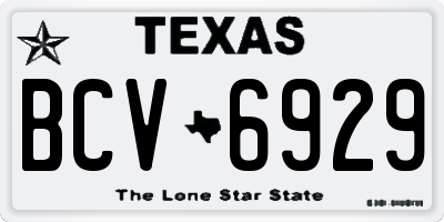TX license plate BCV6929
