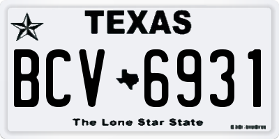 TX license plate BCV6931