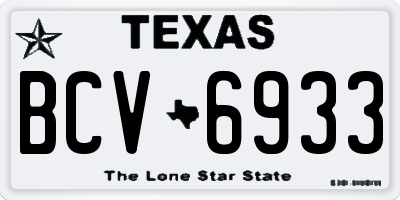 TX license plate BCV6933