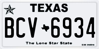 TX license plate BCV6934