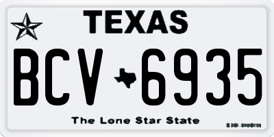 TX license plate BCV6935