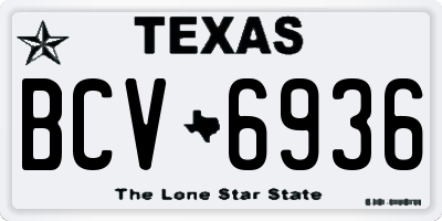 TX license plate BCV6936
