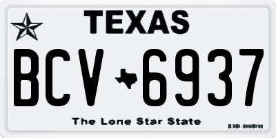 TX license plate BCV6937