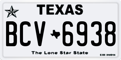 TX license plate BCV6938