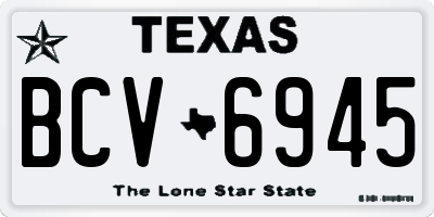 TX license plate BCV6945