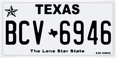 TX license plate BCV6946