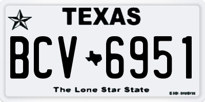 TX license plate BCV6951