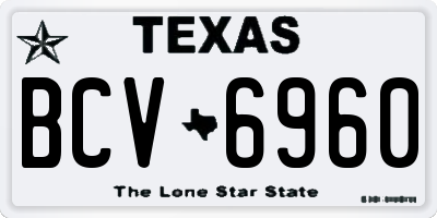 TX license plate BCV6960