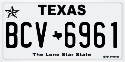 TX license plate BCV6961