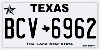 TX license plate BCV6962