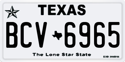 TX license plate BCV6965