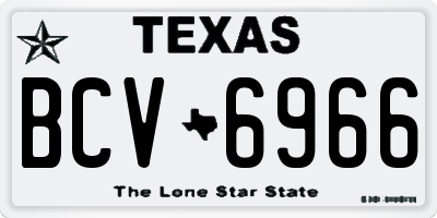 TX license plate BCV6966