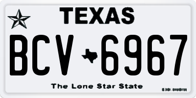 TX license plate BCV6967