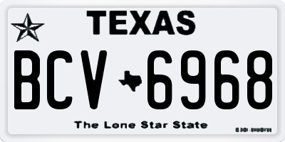 TX license plate BCV6968