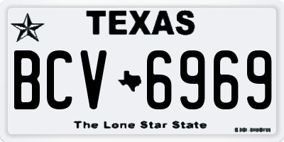 TX license plate BCV6969