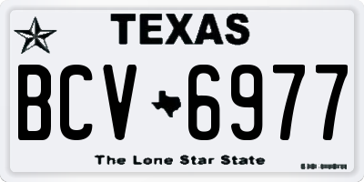 TX license plate BCV6977