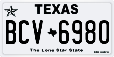 TX license plate BCV6980