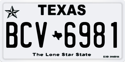 TX license plate BCV6981