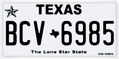 TX license plate BCV6985