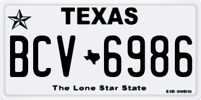 TX license plate BCV6986