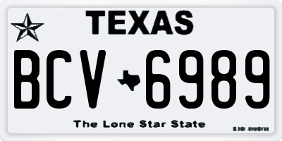 TX license plate BCV6989