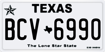 TX license plate BCV6990