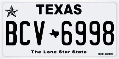 TX license plate BCV6998