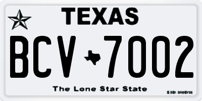 TX license plate BCV7002