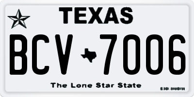 TX license plate BCV7006