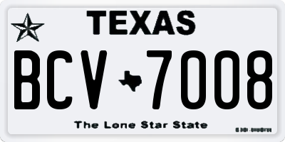 TX license plate BCV7008