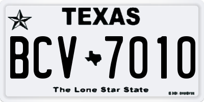 TX license plate BCV7010