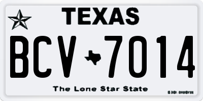 TX license plate BCV7014
