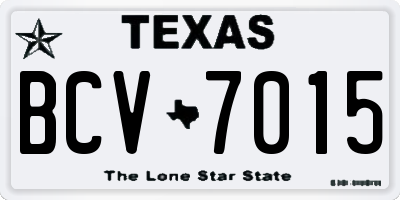 TX license plate BCV7015