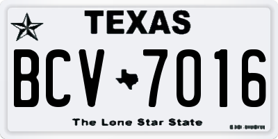 TX license plate BCV7016