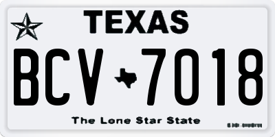 TX license plate BCV7018