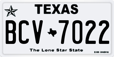TX license plate BCV7022