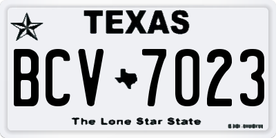 TX license plate BCV7023
