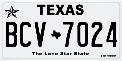 TX license plate BCV7024