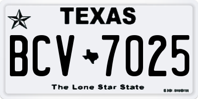 TX license plate BCV7025