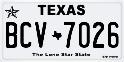TX license plate BCV7026