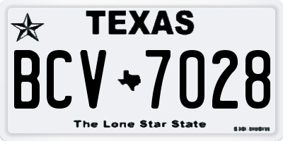 TX license plate BCV7028