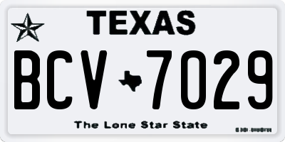 TX license plate BCV7029